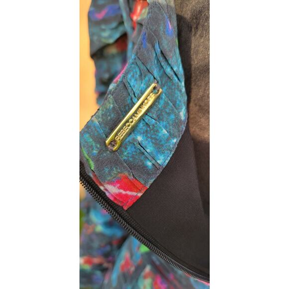 Rebecca Minkoff Womens Silk Dress Size 2 Blue Printed Above Knee Long Sleeve - Picture 5 of 8